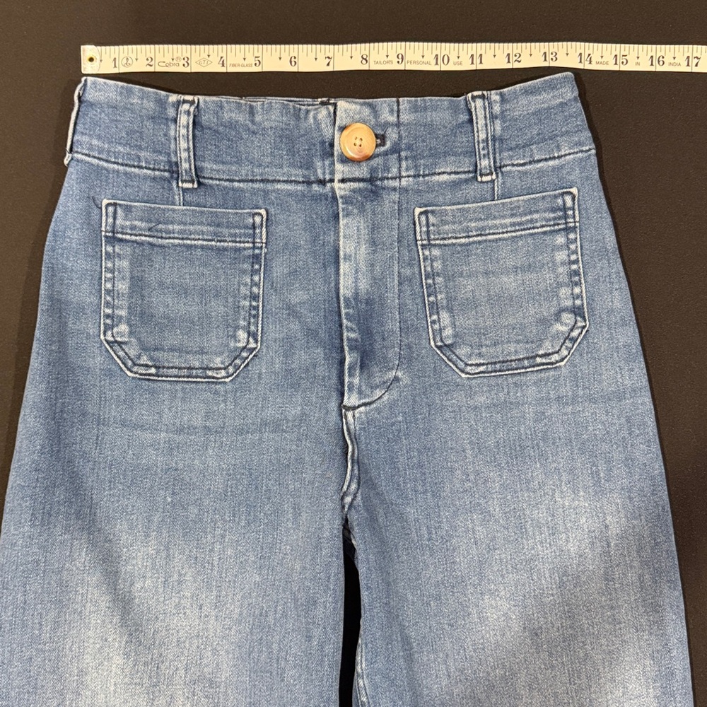 Maeve Anthropologie The Colette Crop High-Rise Wide-Leg Jeans ~ 27 - Picture 5 of 13
